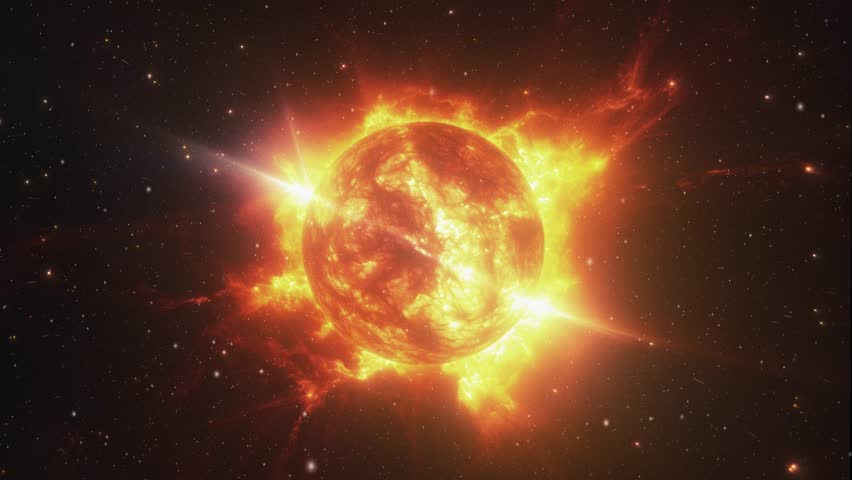 Close-up of sun in space. High quality 4k footage