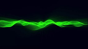 Green digital dots form a wave. Futuristic, Modern, Digital, abstract, and technology dots on a wave background Data technology. Connecting dots and lines on a black background. 3D illustration and 4K - Powered by Shutterstock - Get 15% off with code: PIKWIZARD15
