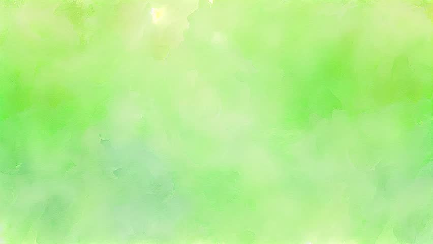 green watercolor background with stop motion animation.