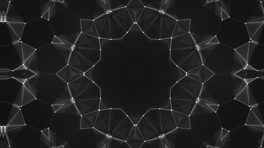 Fractal Kaleidoscope Seamless Vj Loop, Grayscale, Black Background Royalty-Free Stock Footage #1107186801