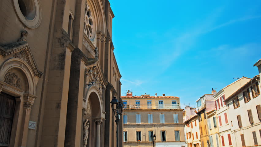 Our Lady of Good Voyage Catholic church in Toulon. Old historic cathedral in the city center of Toulon, France.