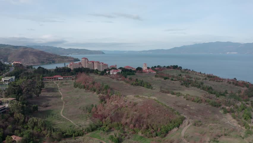The lakeside of Fuxian Lake in Yunnan, China.