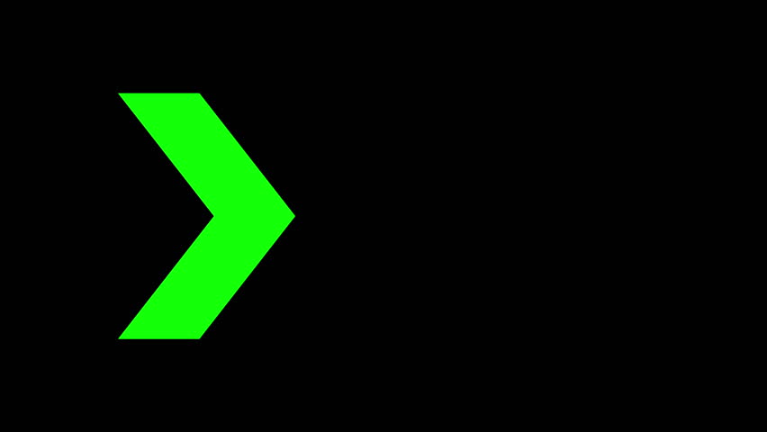Animated arrow pointer, flashing forward and backwards (right and left). Three variants available. Green shape on a black background. Royalty-Free Stock Footage #1107194297