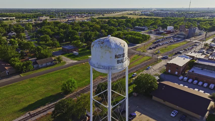 Water tower in Royse City, Texas.