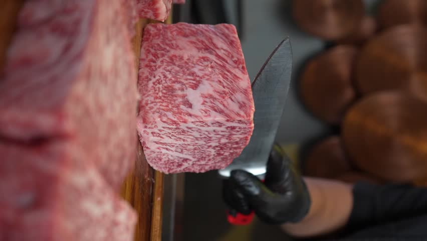 The Ultimate Wagyu Beef. Wagyu beef is considered to be the finest beef in the world, and for good reason. It is known for its rich, buttery flavor and melt-in-your-mouth texture.
 Royalty-Free Stock Footage #1107196773