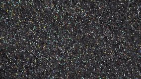 Brush gains glitter pigment on pile to be used in make-up, macro. Grey and silver powder eye shadow with glitter and brush. Glamour shiny glitter makeup concept - Powered by Shutterstock - Get 15% off with code: PIKWIZARD15