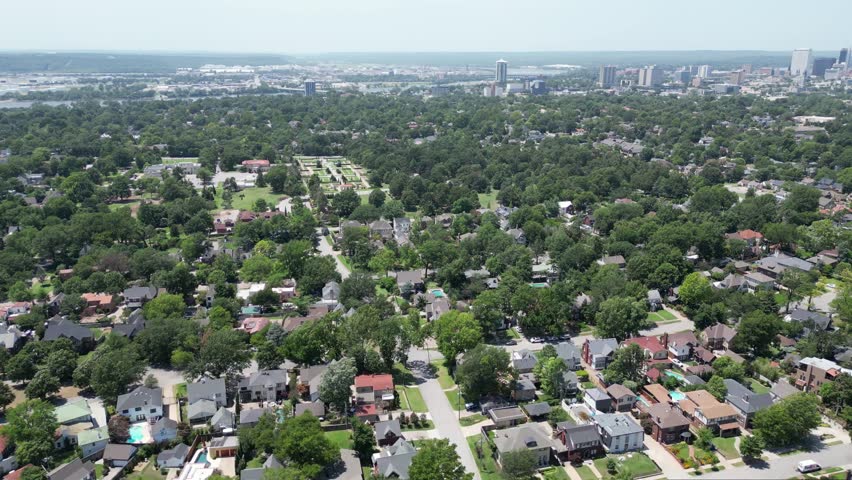 Aerial view of the Tulsa cityscape at Oklahoma