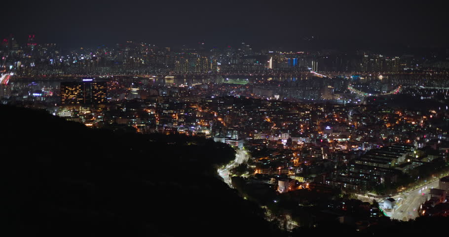 Night view at Seoul south Korea - asia travel | Shutterstock HD Video #1107234247