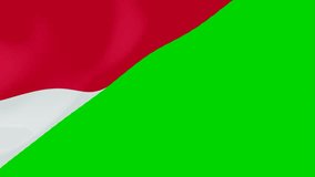 The Indonesian flag is flying. indoesian flag animation 3d green screen video