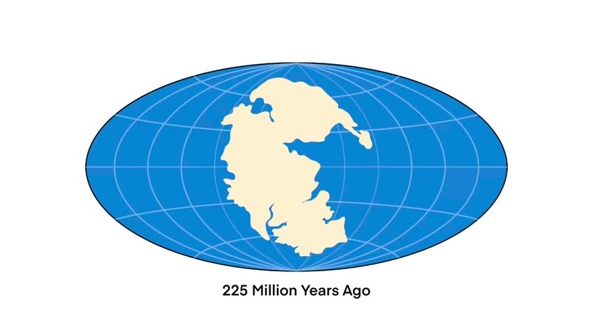 continental drift theory proposes that Earth's continents were once part of a single landmass called Pangaea, movement of mainlands on the planet Earth Royalty-Free Stock Footage #1107236365