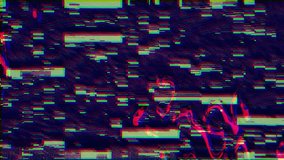 Glitch Noise Static Television VFX: Video Background with Stripes for Intro and Logo Reveals