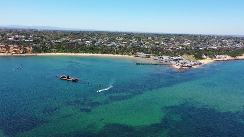 Black Rock Beach, Victoria, Australia Aerial Drone 4K