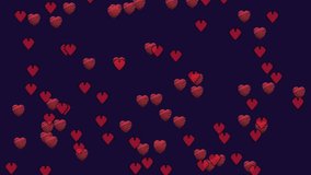 Animation of multiple red heart icons floating against blue background with copy space. Love and valentines day concept - Powered by Shutterstock - Get 15% off with code: PIKWIZARD15