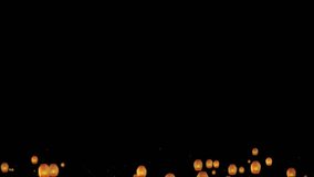 Dark sky filled floating lanterns night Flying Sky lanterns Chinese new year greetings Background. glowing stars flying chinese lucky lanterns. For festival invitation, birthday. 3D Illustration - Powered by Shutterstock - Get 15% off with code: PIKWIZARD15