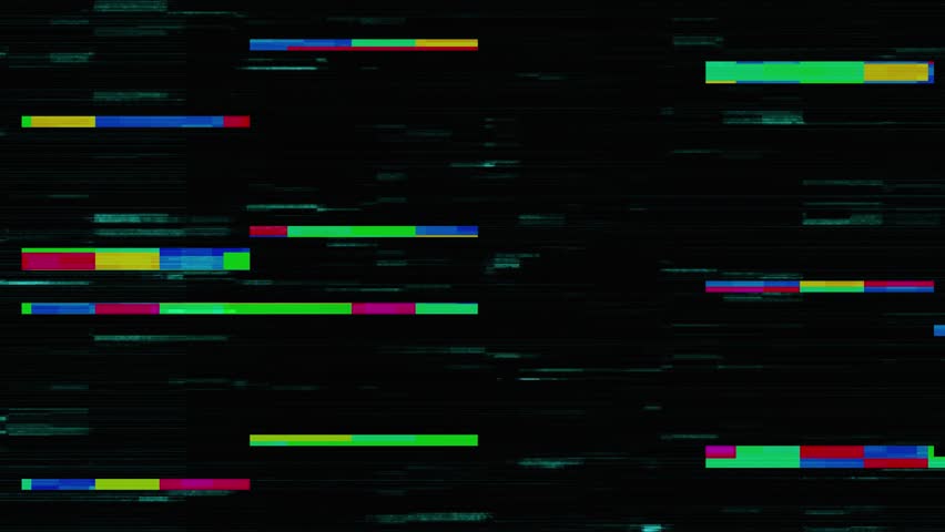 4K Visual video effects Glitch noise static television VFX stripes background. Transition for video editing, intro and logo reveals Screen damage TV. digital code futuristic. 3D Illustration