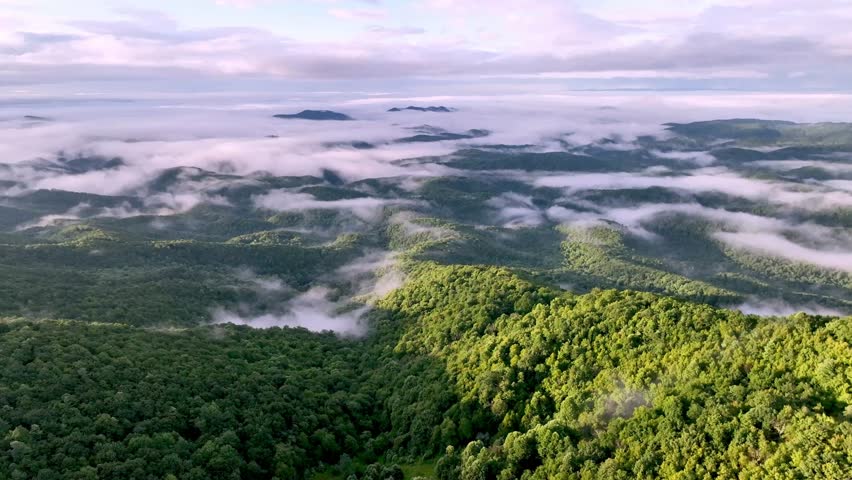 Fog in Mountain Valleys near Boone NC, North Carolina Royalty-Free Stock Footage #1107262463