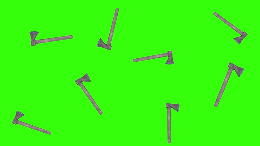 ax hatchet tools animation on green screen, graphic source, chroma key Royalty-Free Stock Footage #1107282409