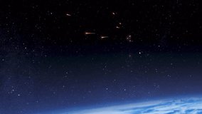 Hundreds of meteors burning above earth atmosphere
Burning meteors falling from space to earth in fast speed with smoke trails, global threat concept, 2023

 - Powered by Shutterstock - Get 15% off with code: PIKWIZARD15