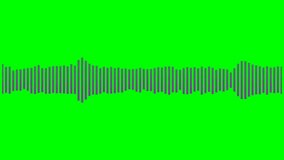 Bars sound wave background animation. Sound spectrum animation with chroma key green screen