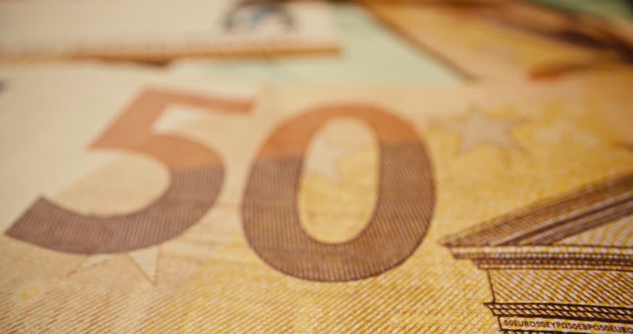 Euro Currency: Close-Up of Paper Money, Banking, Exchange, and Transfers. High quality 4k footage | Shutterstock HD Video #1107295431