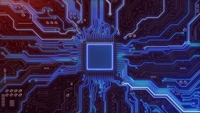 4K Circuit Board electrons Data Flow Background Animation. Artificial Intelligence. Machine Learning, Computer Technology, Science. cyber futuristic. Intelligent CPU big data AI chip. 3D Illustration - Powered by Shutterstock - Get 15% off with code: PIKWIZARD15