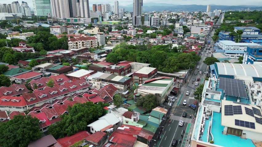 west crame quezon city manila urban suburb, aerial dolly