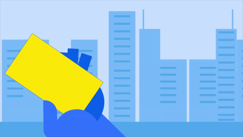 Ordering and Paying by Card with Taxi Application 2D Animation