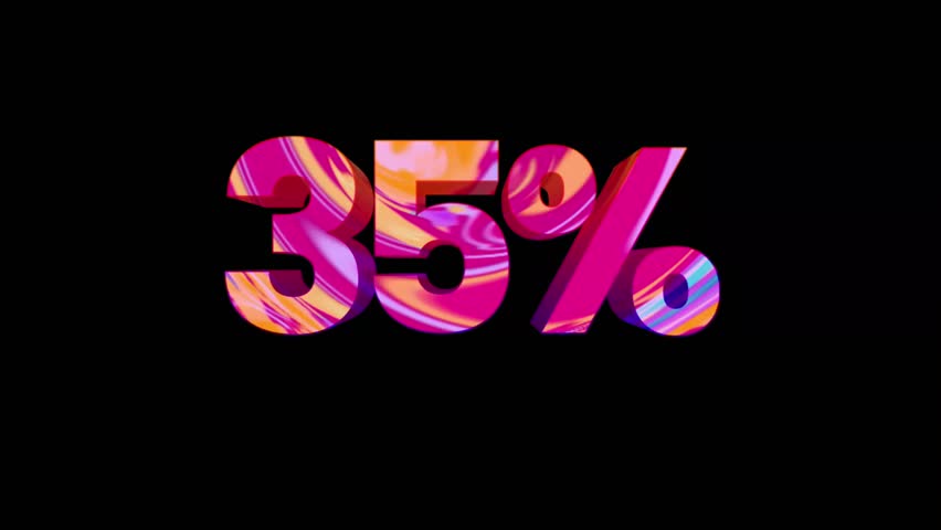 35%, percentage number ready to use for discount process, sale, promotion, web design, user interface UI or infographic. 