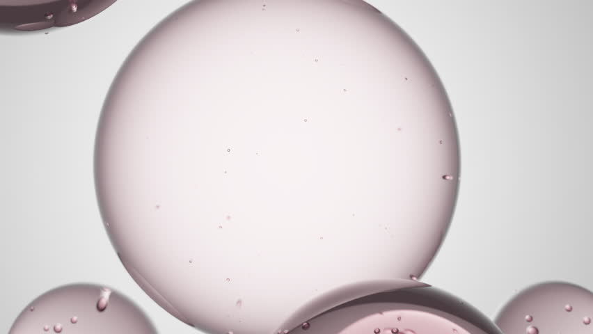 Cosmetics pink serum liquid bubbles 3d abstract background. Cosmetic moisturizer essence gel. Collagen fluid bubble molecule. Moisturizing cream or oil for personal health care and beauty skin concept Royalty-Free Stock Footage #1107313007