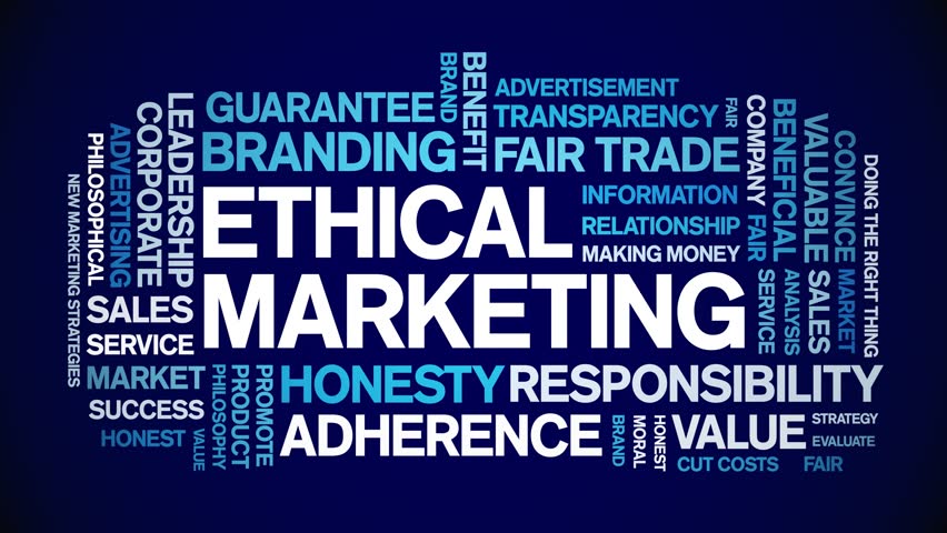 Ethical Marketing animated tag word cloud,text design animation kinetic typography seamless loop.