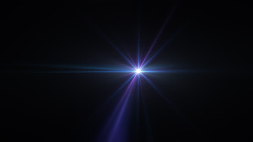 Abstract Center rotation glow blue purple ray lights optical lens flares shine animation art background for screen project overlay. Lighting lamp rays effect dynamic bright video footage. 