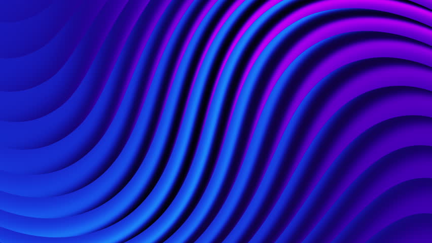Looping animation of abstract blue purple neon background with wavy lines