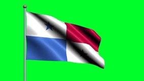 Flag of Panama country. 3D waving animated flag.