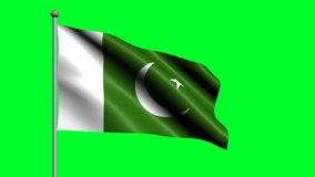 Flag of Pakistan country. 3D waving animated flag.