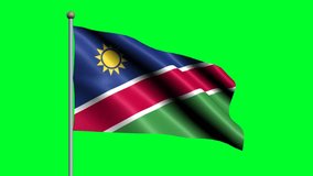 Flag of Namibia country. 3D waving animated flag.