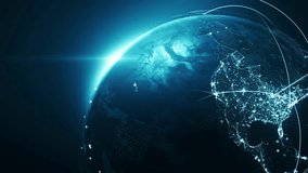 Earth Global Network blue background  - Powered by Shutterstock - Get 15% off with code: PIKWIZARD15