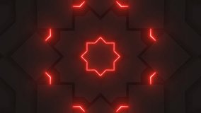 This stock motion graphic video of 4K Red Dynamic Neon Background with gentle overlapping curves on seamless loops.