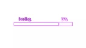 abstract loading bar icon or downloading bar 0-100 percent animation 4k