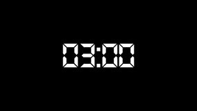 3 minute Countdown concept, creative animation of a time counter counting down numbers of seconds remaining, fast count white - Powered by Shutterstock - Get 15% off with code: PIKWIZARD15