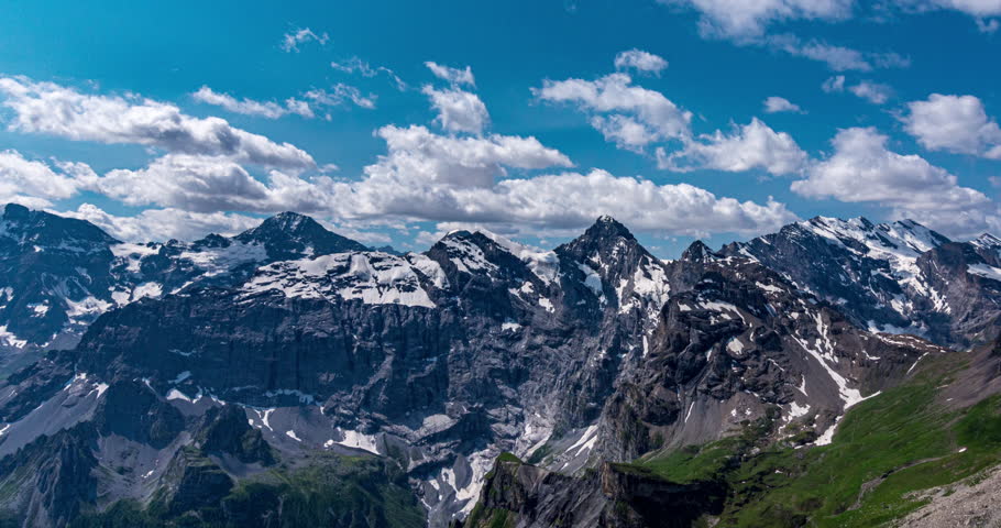 Breathtaking view of the Swiss Alps from the Schilthorn, Switzerland Royalty-Free Stock Footage #1107335063