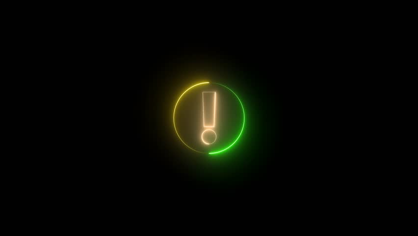 Glowing Exclamation Mark Symbol On Dark Background Stock Photo, Picture and  Royalty Free Image. Image 57522342.