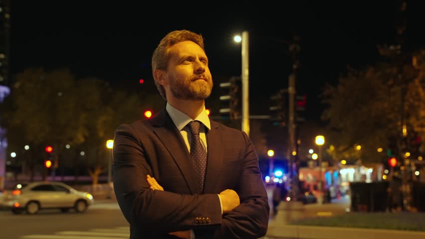 Business strategy. Business man outdoor. Businessman in suit. Business success man outdoor. successful businessman boss. hispanic man politician in the city street. inspired buciness manager