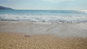 Beautiful sea waves on a beach. 4k footage UHD 3840x2160 