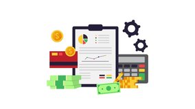 Animation of financial data recap activities. Animation of payment transactions or economic data reports. - Powered by Shutterstock - Get 15% off with code: PIKWIZARD15
