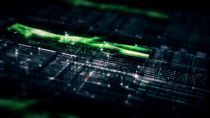 Advanced data matrix simulation UI with cutting-edge digital environment with a dynamic and immersive display of interconnected data matrix information networks systems background