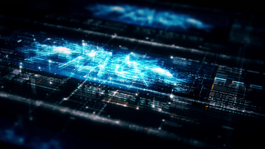 Advanced data matrix simulation UI with cutting-edge digital environment with a dynamic and immersive display of interconnected data matrix information networks systems background