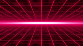 Animated Moving Abstract sci-fi grid with flickering optical flare on the background Bright glowing neon lights	
