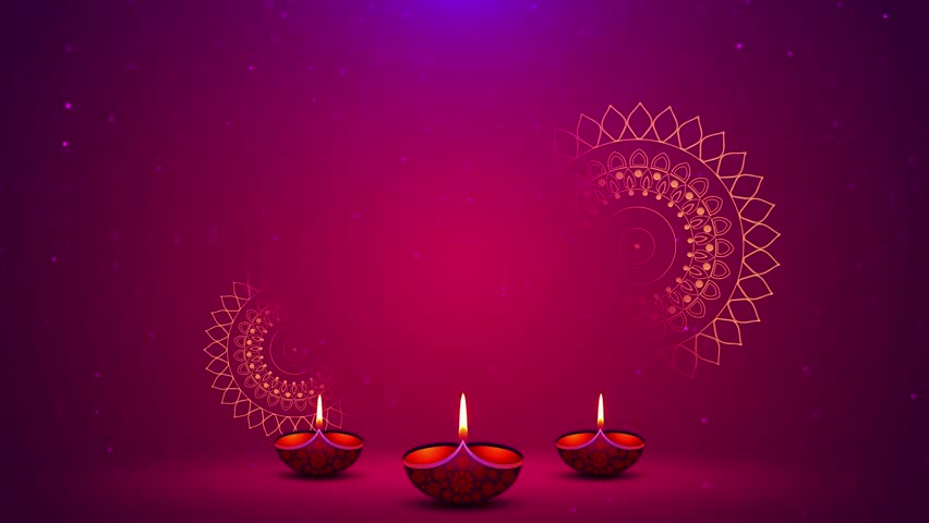 4K Happy Diwali or Deepawali card with decorative lights and fireworks copy space. Diwali festival celebration in India. Wishes, Events, Message, holiday. Greeting Opener. New year. 3D Illustration Royalty-Free Stock Footage #1107364135