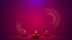 4K Happy Diwali or Deepawali card with decorative lights and fireworks copy space. Diwali festival celebration in India. Wishes, Events, Message, holiday. Greeting Opener. New year. 3D Illustration - Powered by Shutterstock - Get 15% off with code: PIKWIZARD15