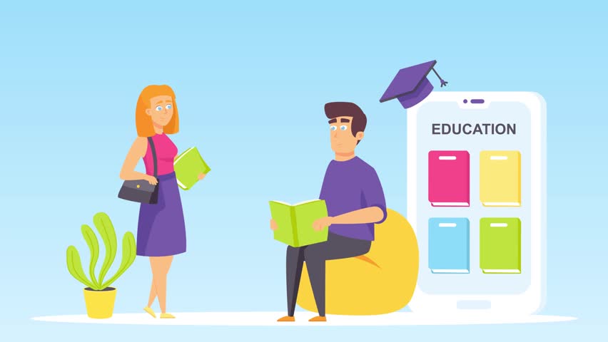 Student studing book in the library